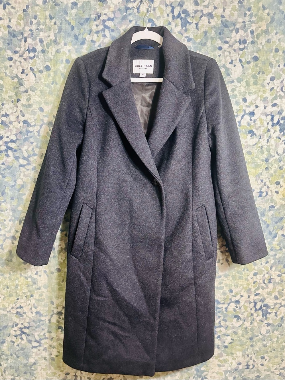 Cole Haan Signature Charcoal Wool Blend Long Coat Size 10